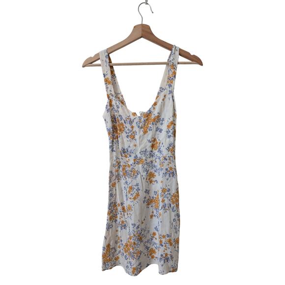 Reformation Humphrey Dress Size 2 Floral Blue Yellow Mini Christina Feminine - Picture 7 of 15